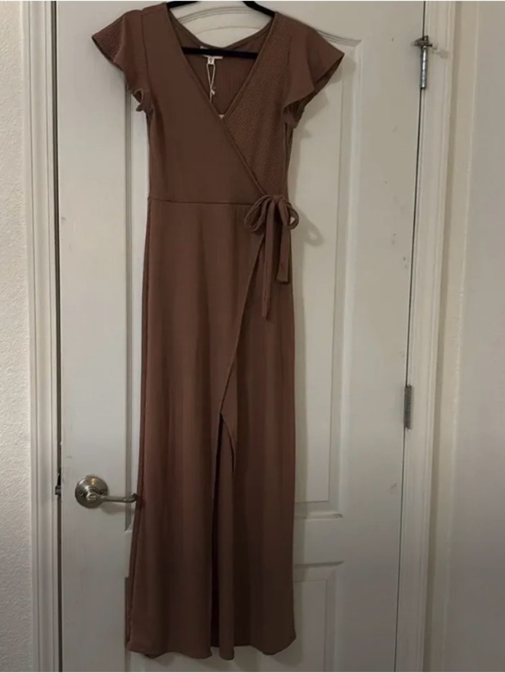 See You Monday | Anthropologie Wrap Maxi Dress in Brown - Everyday Style